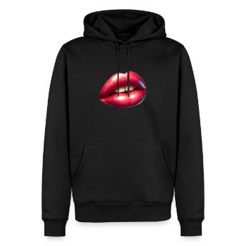 Rosa sexy Lippen - Männer Premium Bio Hoodie - Schwarz - Vorne - Nico (187cm)