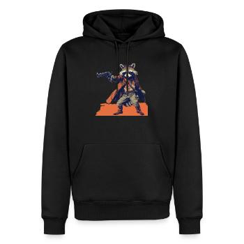 Pistolero raton laveur - Sweat à capuche Premium bio Homme - noir - Devant - Nico (187cm)