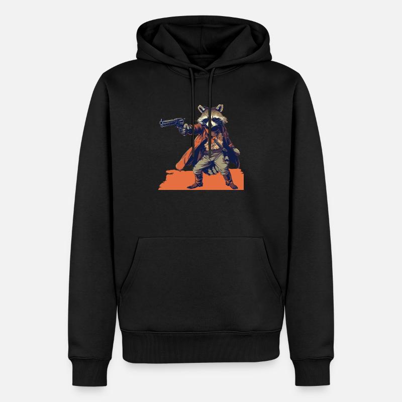 Waschbär - Männer Premium Bio Hoodie - Schwarz