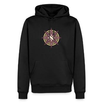 Purple Super Hero Star Shield - Men’s Premium Organic Hoodie - black - Front - Nico (187cm)