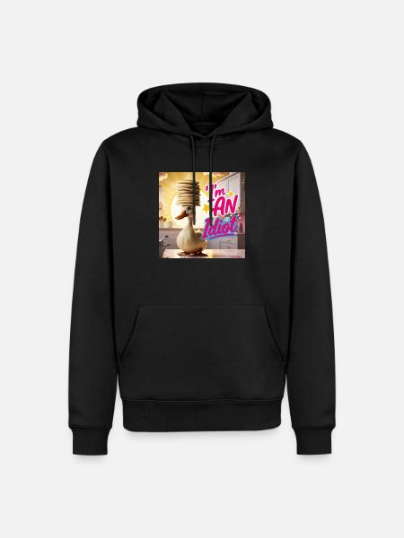 Duck - I´m an Idiot - Männer Premium Bio Hoodie - Schwarz