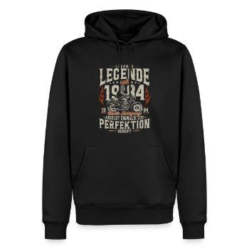 Living Legend 1984 Vintage Birthday Motorcycle - Men’s Premium Organic Hoodie - black - Front - Nico (187cm)