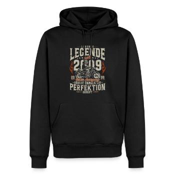 Cadeau moto d’anniversaire Living Legend 2009 - Sweat à capuche Premium bio Homme - noir - Devant - Nico (187cm)
