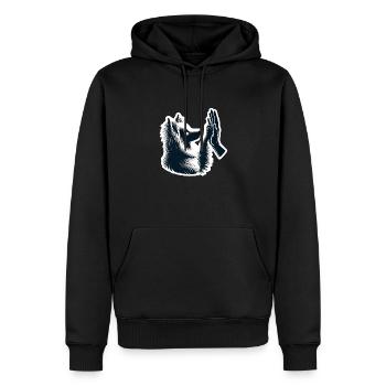 Hundefreund - Männer Premium Bio Hoodie - Schwarz - Vorne - Nico (187cm)