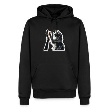 Katzenfreunde - Männer Premium Bio Hoodie - Schwarz - Vorne - Nico (187cm)