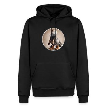 Le pigeon comme chasseur - Sweat à capuche Premium bio Homme - noir - Devant - Nico (187cm)