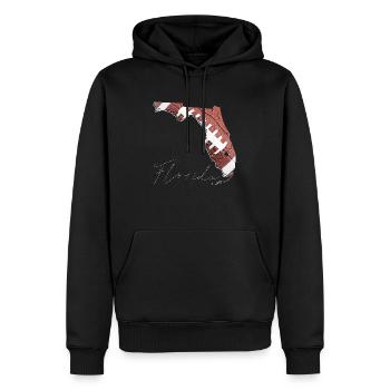 Echter Football in der Florida State Landkarte FL - Männer Premium Bio Hoodie - Schwarz - Vorne - Nico (187cm)