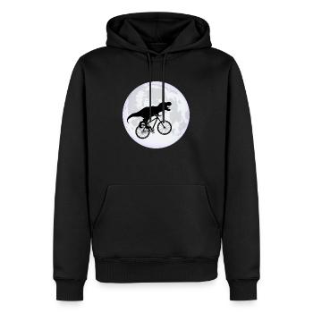 Mond - Männer Premium Bio Hoodie - Schwarz - Vorne - Nico (187cm)