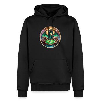 Dragon Poker, Dragon Plays Poker - Sweat à capuche Premium bio Homme - noir - Devant - Nico (187cm)