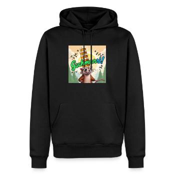 Gschmarri das Wiesel VOL.2 - Männer Premium Bio Hoodie - Schwarz - Vorne - Nico (187cm)