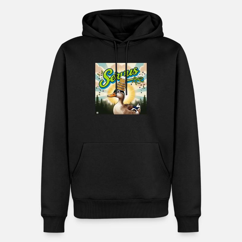 Servus DUCK - Männer Premium Bio Hoodie - Schwarz