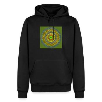 Vert, rouge, bleu, roue - Sweat à capuche Premium bio Homme - noir - Devant - Nico (187cm)