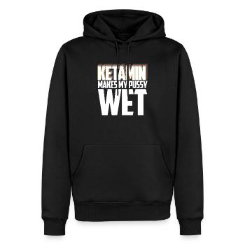Ketamin makes my Pu..y wet! - Männer Premium Bio Hoodie - Schwarz - Vorne - Nico (187cm)