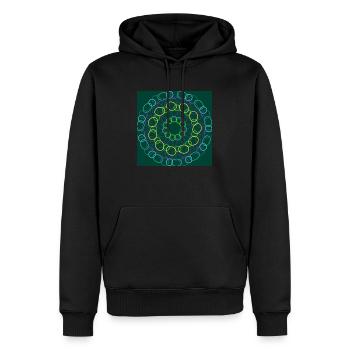 Kreise von Kreisen Ketten - Männer Premium Bio Hoodie - Schwarz - Vorne - Nico (187cm)