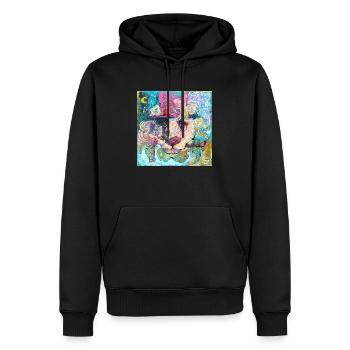 Amigo Löwe - Männer Premium Bio Hoodie - Schwarz - Vorne - Nico (187cm)