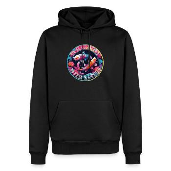En harmonie avec la nature - Sweat à capuche Premium bio Homme - noir - Devant - Nico (187cm)