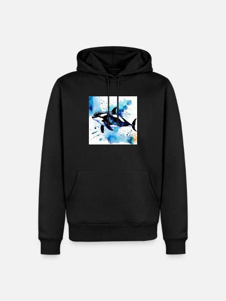 Orka stilistisch - Männer Premium Bio Hoodie - Schwarz