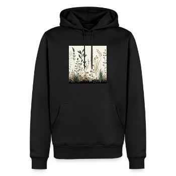 Meadow Mingle - Männer Premium Bio Hoodie - Schwarz - Vorne - Nico (187cm)