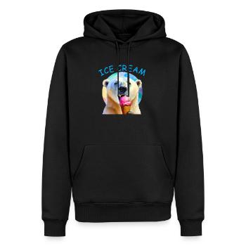 Eis Bär - Männer Premium Bio Hoodie - Schwarz - Vorne - Nico (187cm)