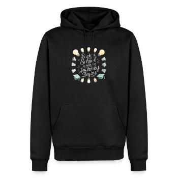 Retour à l’école - Sweat à capuche Premium bio Homme - noir - Devant - Nico (187cm)