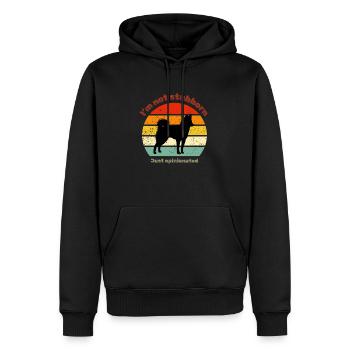 Retro Husky - Männer Premium Bio Hoodie - Schwarz - Vorne - Nico (187cm)