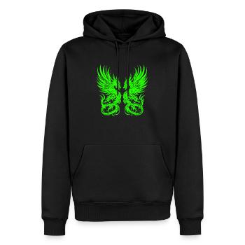 Fantasy Dragon Anime Drachenkopf Mythisch Reptil Magie - Männer Premium Bio Hoodie - Schwarz - Vorne - Nico (187cm)