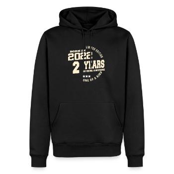 2022 Vintage né Vintage cadeau d’anniversaire - Sweat à capuche Premium bio Homme - noir - Devant - Nico (187cm)