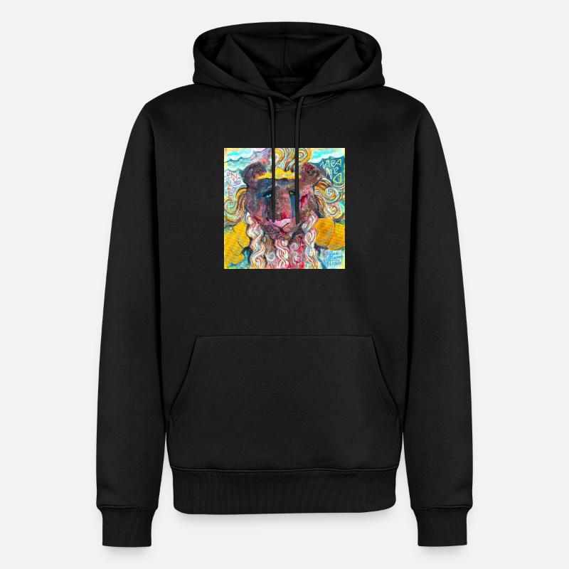 Lion guerrier - Sweat à capuche Premium bio Homme - noir