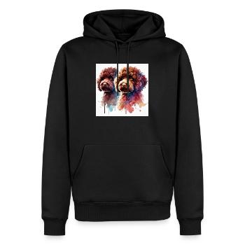 Lagotto Romagnolo watercolor - Männer Premium Bio Hoodie - Schwarz - Vorne - Nico (187cm)