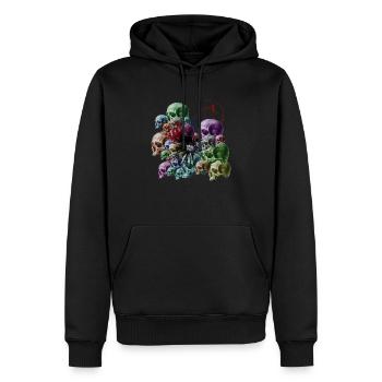 DDD - Männer Premium Bio Hoodie - Schwarz - Vorne - Nico (187cm)