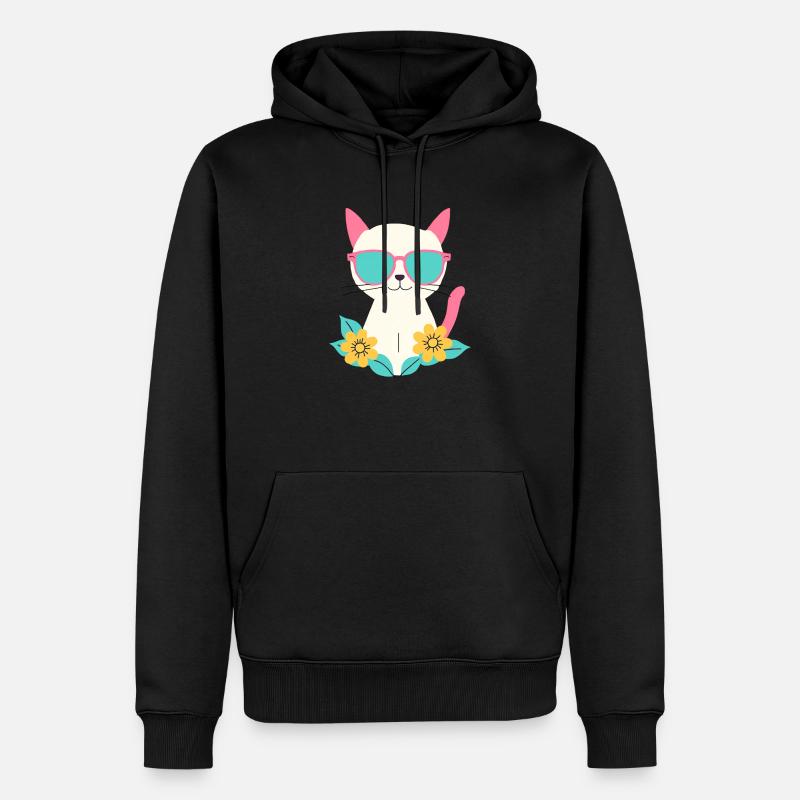 Chat - Sweat à capuche Premium bio Homme - noir
