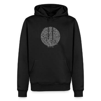 Laby Snail (White Monochrome) - Men’s Premium Organic Hoodie - black - Front - Nico (187cm)