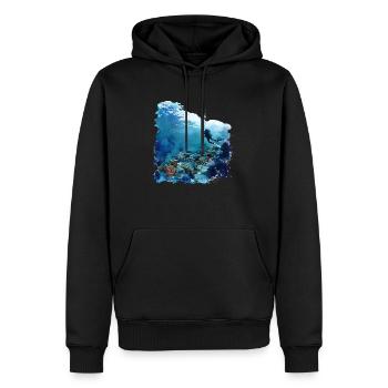 Faszination Tauchen mit Flasche - Männer Premium Bio Hoodie - Schwarz - Vorne - Nico (187cm)