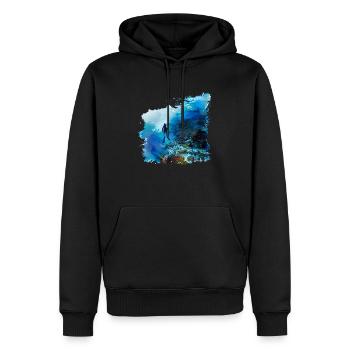 Vol à voile en apesanteur pendant la plongée - Sweat à capuche Premium bio Homme - noir - Devant - Nico (187cm)