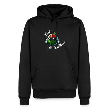 Melon frais - Sweat à capuche Premium bio Homme - noir - Devant - Nico (187cm)