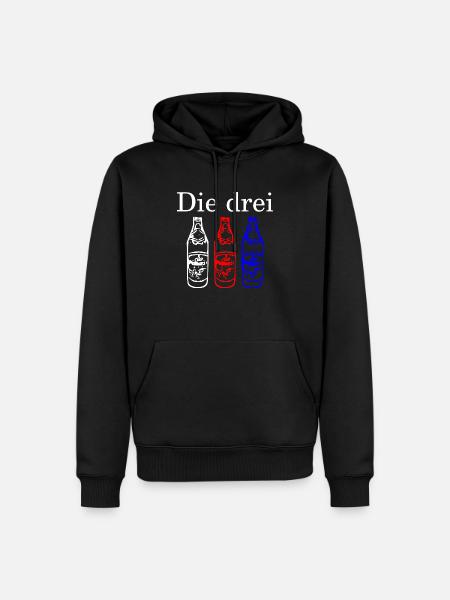 Die Drei Flaschen - hell - Männer Premium Bio Hoodie - Schwarz