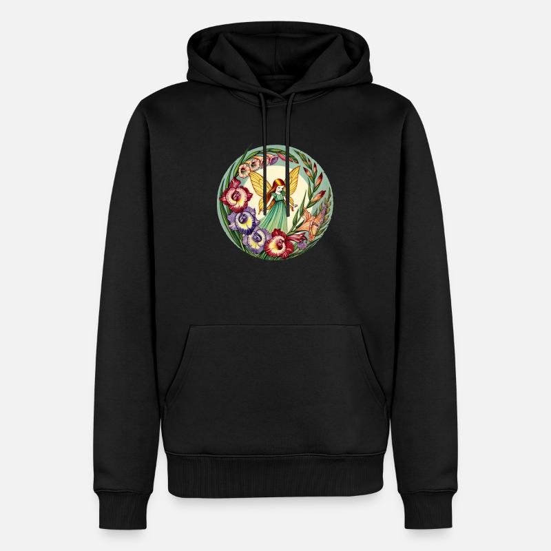 Gladiolen-Fee - Männer Premium Bio Hoodie - Schwarz