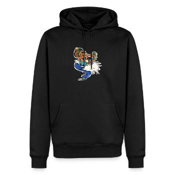 Tropical Vibes - Sweat à capuche Premium bio Homme - noir - Devant - Nico (187cm)