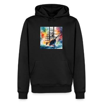 Voilier - Sweat à capuche Premium bio Homme - noir - Devant - Nico (187cm)