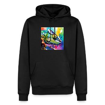 Chamäleon farbig - Männer Premium Bio Hoodie - Schwarz - Vorne - Nico (187cm)