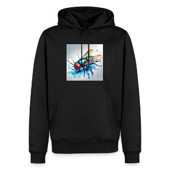 Mouche - Sweat à capuche Premium bio Homme - noir - Devant - Nico (187cm)