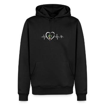 battement de cœur pot de fleur - Sweat à capuche Premium bio Homme - noir - Devant - Nico (187cm)