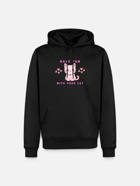Amusez-vous avec votre chat - Sweat à capuche Premium bio Homme - noir