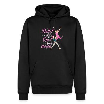Ballet Like Sport Only Harder Dance Ballerina - Männer Premium Bio Hoodie - Schwarz - Vorne - Nico (187cm)