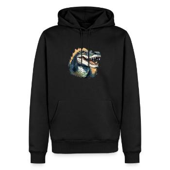 Sauvage en colère animal pugnace combatif crocodile - Sweat à capuche Premium bio Homme - noir - Devant - Nico (187cm)