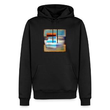 design18 - Sweat à capuche Premium bio Homme - noir - Devant - Nico (187cm)