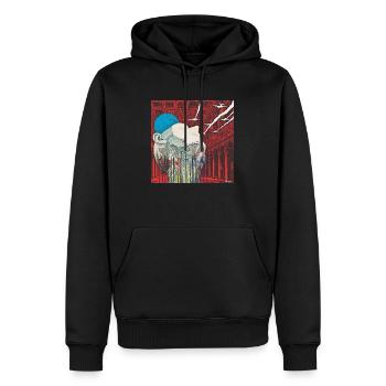 HEAD SPACE - COLLAGE - Men’s Premium Organic Hoodie - black - Front - Nico (187cm)