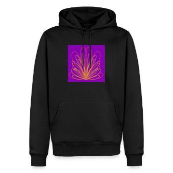 Fleur de lotus géométrique - Sweat à capuche Premium bio Homme - noir - Devant - Nico (187cm)