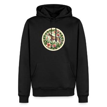 Guépard vintage - Sweat à capuche Premium bio Homme - noir - Devant - Nico (187cm)
