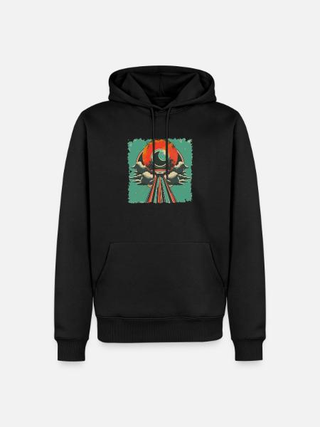 Retro Design - Männer Premium Bio Hoodie - Schwarz